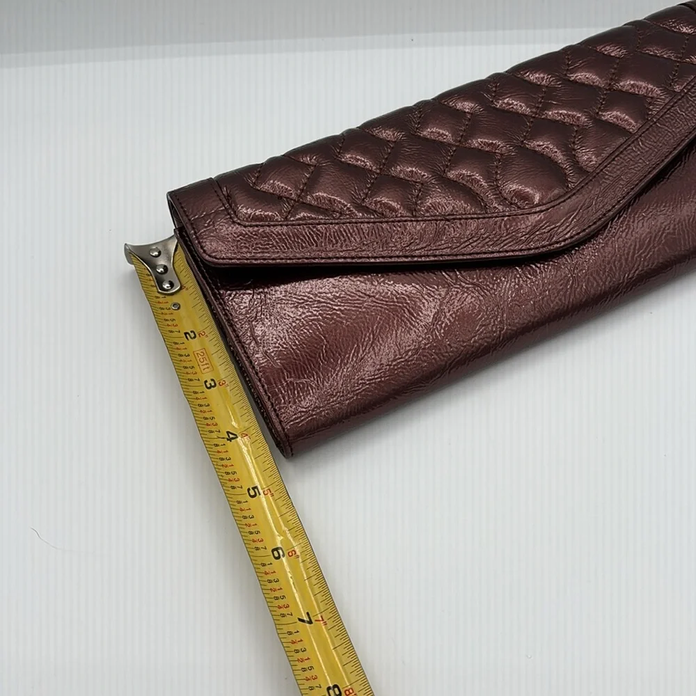NWOT Hobo International Quilted Patent Leather Clutch Wristlet Organizer Bronze